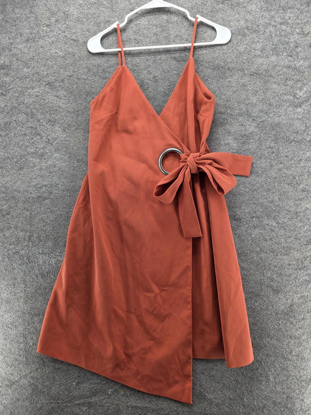 C/MEO Collective Dress Womens Small Burnt Sienna Lonnie Lined Wrap Ring Belt